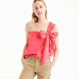 J. Crew One Shoulder Bow Top